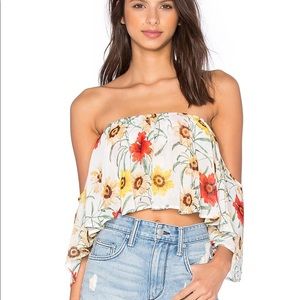 Wildfox Wild Daisy Crop Off the Shoulder Top